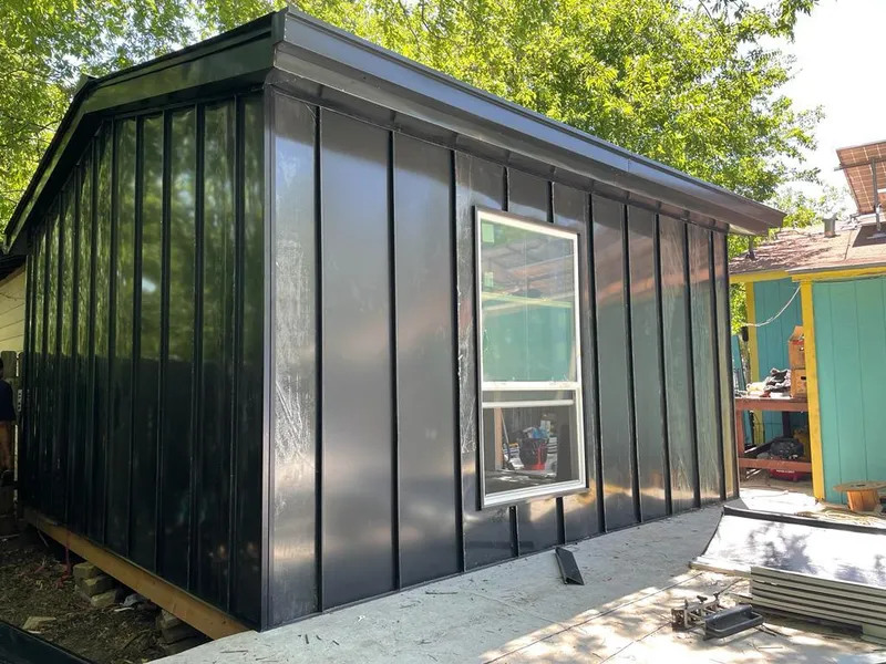 Black standing seam metal wall panels for Metal Roof Installation in Westville